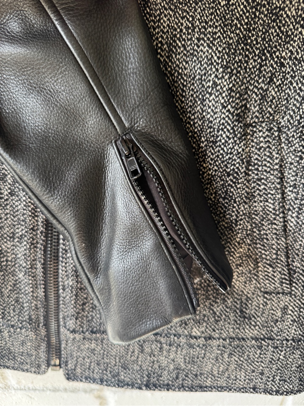*RARE* TIMO WEILAND Leather & Herringbone Wool Bomber Jacket - Men’s MEDIUM - Picture 14 of 15